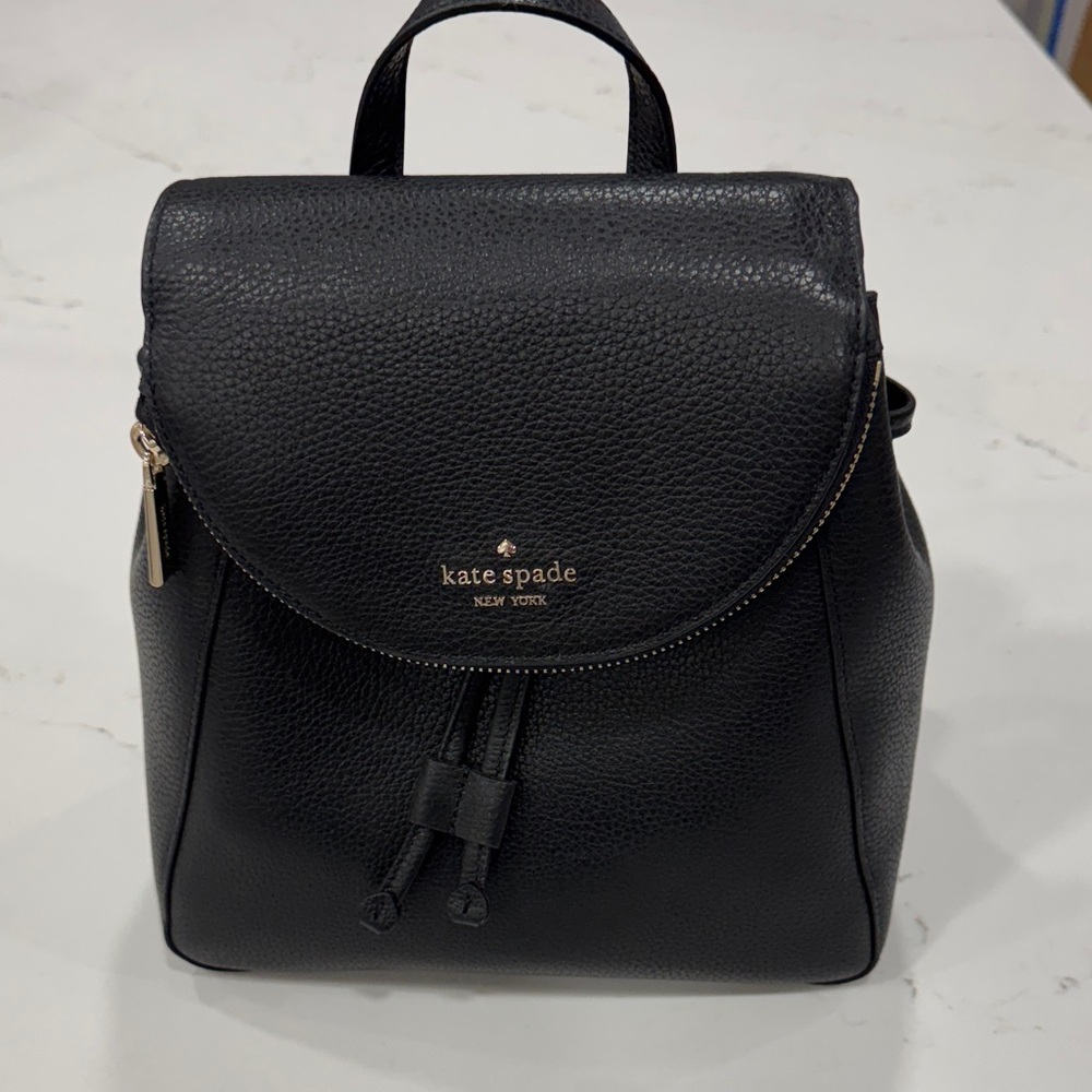 Kate Spade Black Textured Backpack